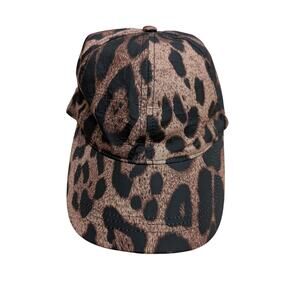 August Hat Co. Waterproof Cheetah Print Baseball Cap Hat Brown Packable